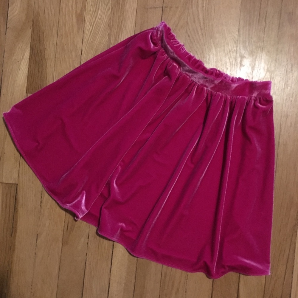 American Apparel pink velvet skirt